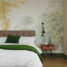 Superfresco Easy Stately Woodland Green Ochre Print To Order 3m x 2.8m Mural - thumbnail 1