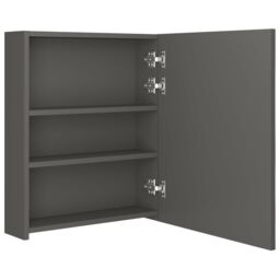 Berkfield Home LED Bathroom Mirror Cabinet Anthracite 50x14x60 cm in Black - Size: 50 x 14 x 60 cm - thumbnail 5