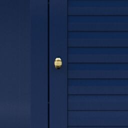 Teamson Home Glancy Freestanding Corner Floor Cabinet with Faux Louvered Door in Blue - thumbnail 4