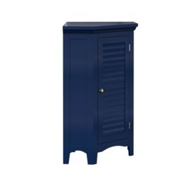 Teamson Home Glancy Freestanding Corner Floor Cabinet with Faux Louvered Door in Blue - thumbnail 5
