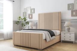 "Comfort Beds Royal Plush Bed Frame - 50"" Upholstered Headboard in Stone - Size: King" - thumbnail 1
