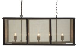 Orsina Hampstead Black Finish Wide Pendant Light With Hints of Gold - thumbnail 1