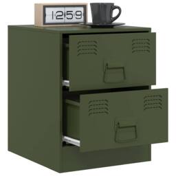 Berkfield Home Durable Bedside Cabinets 2 pcs Green 34.5x39x44 cm Steel - thumbnail 4