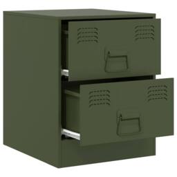 Berkfield Home Durable Bedside Cabinets 2 pcs Green 34.5x39x44 cm Steel - thumbnail 7