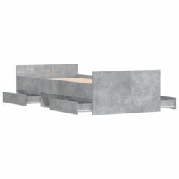 Berkfield Home Bed Frame with Headboard & Footboard Concrete Grey 90x200 cm - thumbnail 5