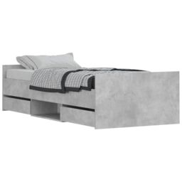Berkfield Home Bed Frame with Headboard & Footboard Concrete Grey 90x200 cm - thumbnail 2