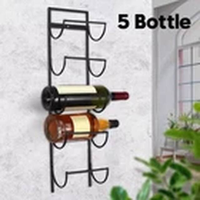 Havendro Wine Rack Wall Mounted Home Bar Bottle Stand in Black - image 1