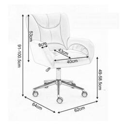 Direct Wicker Velvet Fabric Material Adjustable Height Swivel Home Office Chair in Ivory - Size: 1 Pack - thumbnail 5