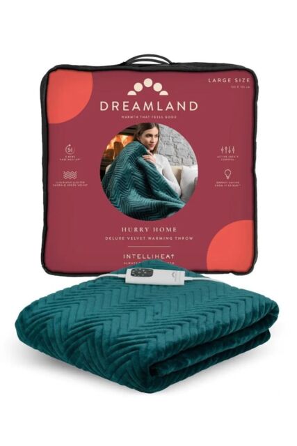 Dreamland 'Hurry Home' Deluxe Velvet Warming Emerald Green Throw - image 1
