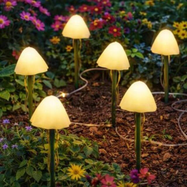 Marco Paul 6pc Solar Mushroom Stake Lights - image 1