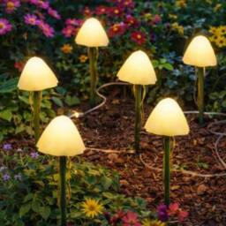 Marco Paul 6pc Solar Mushroom Stake Lights - thumbnail 1