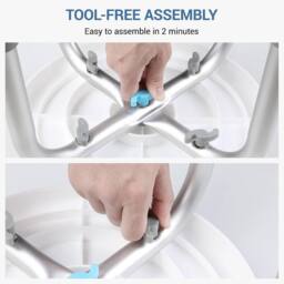 EONLION Shower & Bath Stool with Adjustable Height in White - thumbnail 5