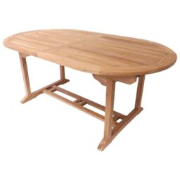Charles Bentley Solid Wooden Teak Garden Patio Oval 6-8 Seater Extendable Table (table only) in Brown - thumbnail 6