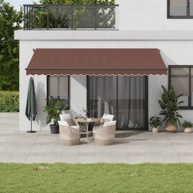 Berkfield Home Manual Retractable Awning Brown 500x300 cm - image 1