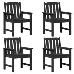 Berkfield Home Garden Dining Chairs 4 pcs Black 65, 5x55, 5x88 cm HDPE - thumbnail 2