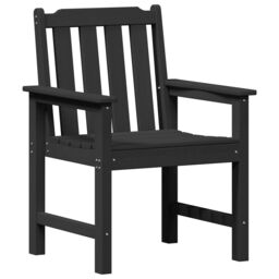 Berkfield Home Garden Dining Chairs 4 pcs Black 65, 5x55, 5x88 cm HDPE - thumbnail 4