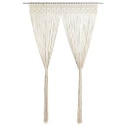 Berkfield Home Macrame Curtain 140x240 cm Cotton in Cream - thumbnail 2