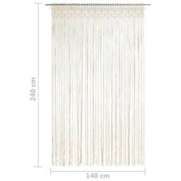 Berkfield Home Macrame Curtain 140x240 cm Cotton in Cream - thumbnail 5