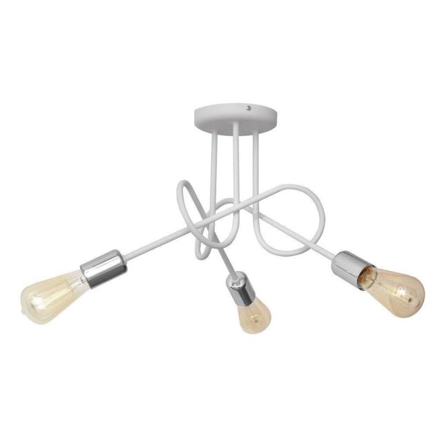 Netlighting Oxford Multi Arm Semi Flush Ceiling Light White Chrome 50cm