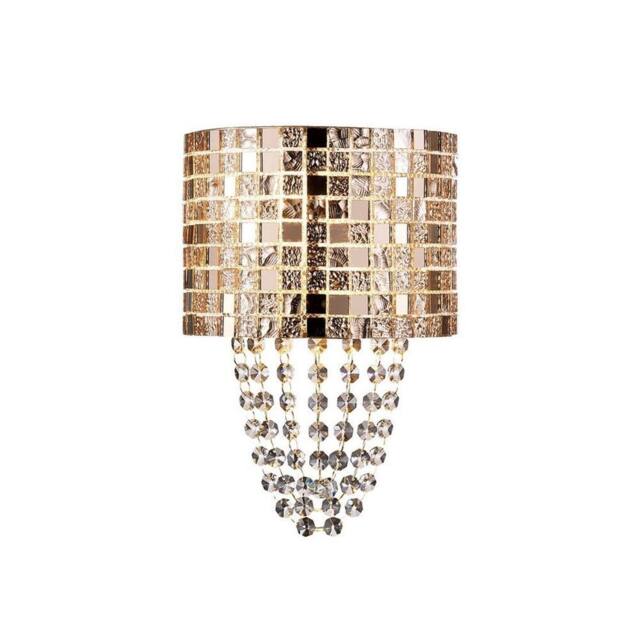 Netlighting Camden Wall Lamp 2 Light G9 Rose Gold Mosaic Glass Crystal - image 1