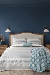 Helena Springfield 'Folk Stripe' Cotton Duvet Cover Set in Teal - Size: Single - thumbnail 1