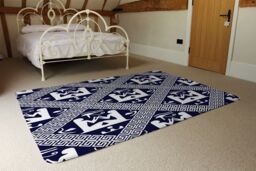 Benjamin Tate Design Egyptian Hieroglyphs In Navy Rug in Natural - Size: Large - thumbnail 3