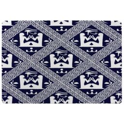 Benjamin Tate Design Egyptian Hieroglyphs In Navy Rug in Natural - Size: Large - thumbnail 1