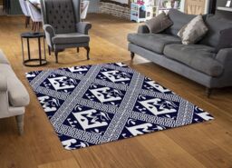 Benjamin Tate Design Egyptian Hieroglyphs In Navy Rug in Natural - Size: Large - thumbnail 2