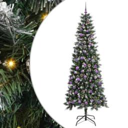 Berkfield Home Artificial Christmas Tree with 300 LEDs Green 96 x 96 x 240 cm - thumbnail 2