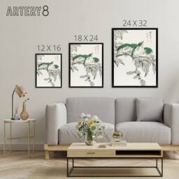 "Artery8 White Eye & Osmanthus Japanese Framed Canvas Wall Art Print Kashu - Size: W12"" x H16""" - thumbnail 4