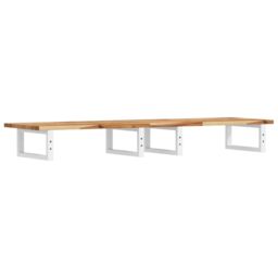 Berkfield Home Basin Shelf Wall Mounted Steel & Solid Wood Acacia in Brown - thumbnail 6