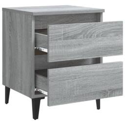 Berkfield Home Bed Cabinet with Metal Legs Grey Sonoma 40x35x50 cm - Size: 40 x 35 x 50 cm - thumbnail 5