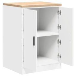 Berkfield Home Garage Storage Cabinet White 60x51x85 cm Solid Wood Pine - Size: 60 x 51 x 85 cm - thumbnail 5