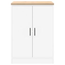 Berkfield Home Garage Storage Cabinet White 60x51x85 cm Solid Wood Pine - Size: 60 x 51 x 85 cm - thumbnail 6
