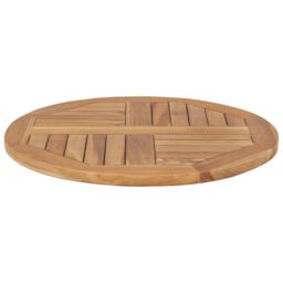 Berkfield Home Table Top Solid Teak Wood Round 2.5 cm 60 cm in Brown - thumbnail 3