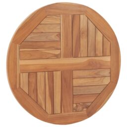 Berkfield Home Table Top Solid Teak Wood Round 2.5 cm 60 cm in Brown - thumbnail 2