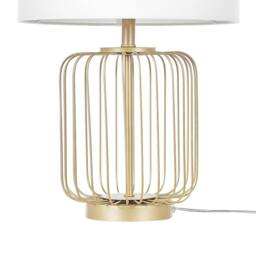 Wyld and Coco Gold Cage Table Lamp - White Cotton Shade 35x35x58cm - Size: 35 x 35 x 58 cm - thumbnail 6