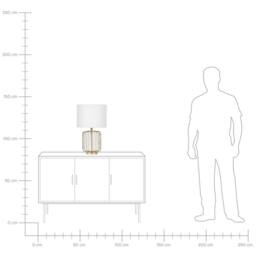 Wyld and Coco Gold Cage Table Lamp - White Cotton Shade 35x35x58cm - Size: 35 x 35 x 58 cm - thumbnail 8