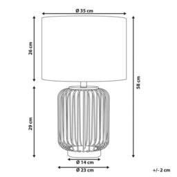 Wyld and Coco Gold Cage Table Lamp - White Cotton Shade 35x35x58cm - Size: 35 x 35 x 58 cm - thumbnail 3