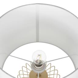 Wyld and Coco Gold Cage Table Lamp - White Cotton Shade 35x35x58cm - Size: 35 x 35 x 58 cm - thumbnail 5