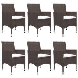 Berkfield Home 7 Piece Garden Dining Set with Cushions Brown - thumbnail 2