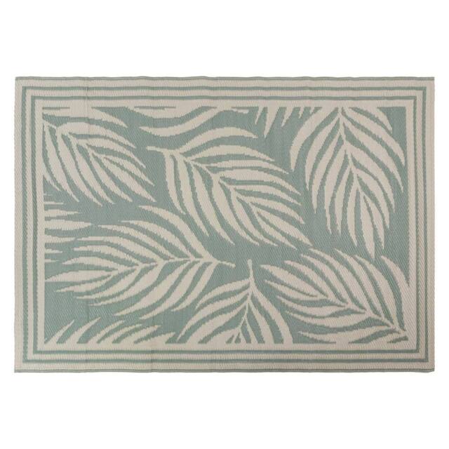 JVL The Gardener Large Leaf Outdoor Garden Rug 150x210cm in Green - Size: 150 cm x 210 cm - image 1