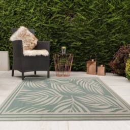 JVL The Gardener Large Leaf Outdoor Garden Rug 150x210cm in Green - Size: 150 cm x 210 cm - thumbnail 7