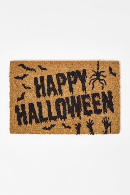 Homescapes Happy Halloween Non-Slip Coir Doormat, 40 x 60 cm in Natural - image 1