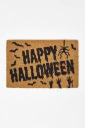 Homescapes Happy Halloween Non-Slip Coir Doormat, 40 x 60 cm in Natural - thumbnail 1