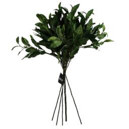 Leaf Pack of 6 x 90cm Artificial Ficus Foliage Stem in Green - Size: 6 x 90 cm