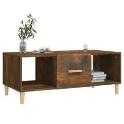 Berkfield Home Decorative Coffee Table Smoked Oak 102x50x40 cm Engineered Wood in Brown - Size: 102 x 50 x 40 cm - thumbnail 7