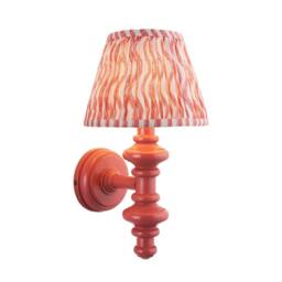 Netlighting Carnaby Pink Wall Light Pink Fabric Ripple Shade 20cm B22 - thumbnail 1