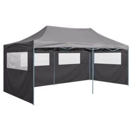 Berkfield Home Professional Folding Party Tent with 4 Sidewalls 3x6 m Steel Anthracite in Black - thumbnail 2