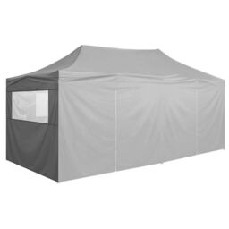 Berkfield Home Professional Folding Party Tent with 4 Sidewalls 3x6 m Steel Anthracite in Black - thumbnail 4